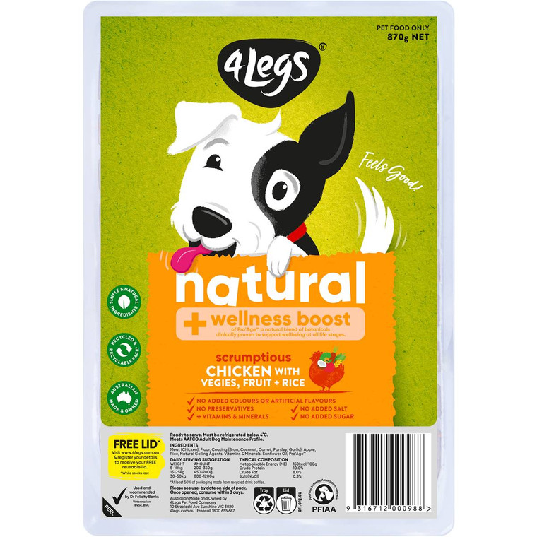 5 PACK of 4 Legs Chicken With Vegetables Dog Meatballs 870g