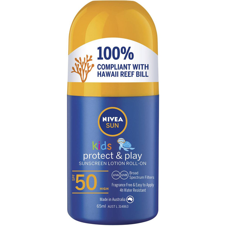 5 PACK of Nivea Kids Roll On Moisturising Sunscreen Lotion Spf50+ 65ml