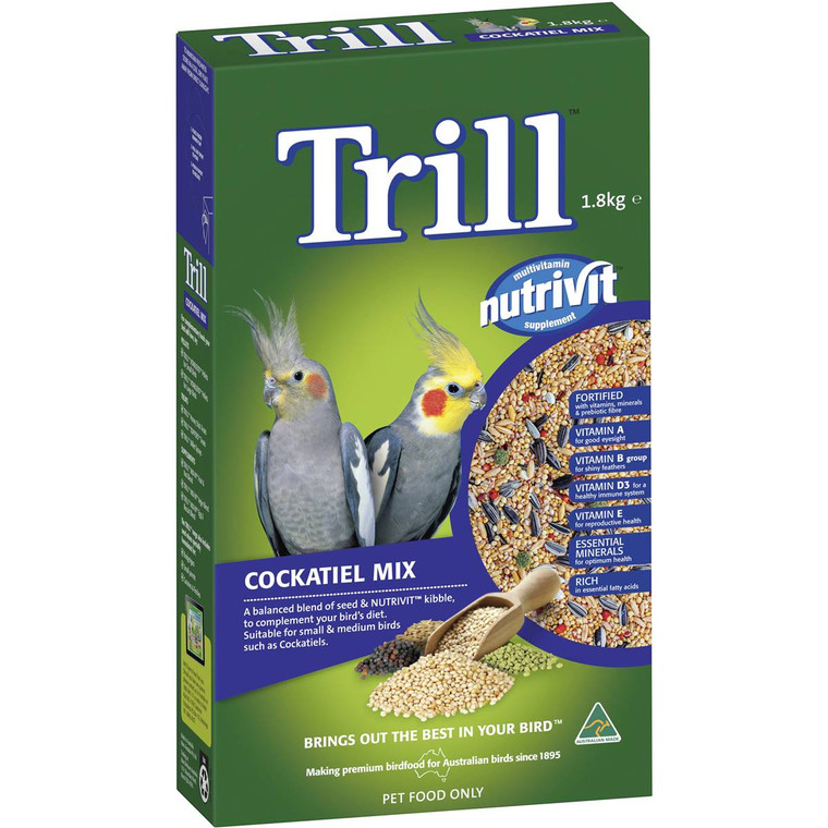 5 PACK of Trill Cockatiel Mix 1.8kg