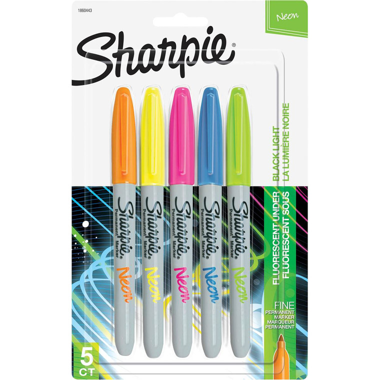 5 PACK of Sharpie Marker Neon Fine Assorted 5 pack