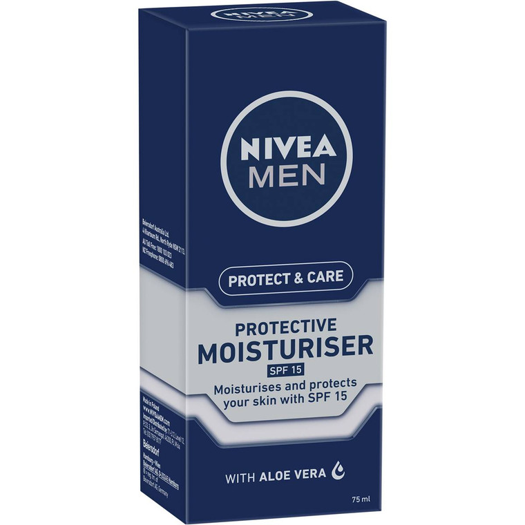 5 PACK of Nivea Men Protect & Care Face Moisturiser Cream Spf15 75ml