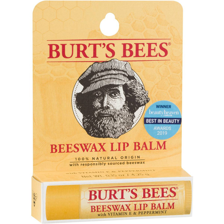 3 PACK OF Burt's Bees Beeswax Lip Balm 4.25g