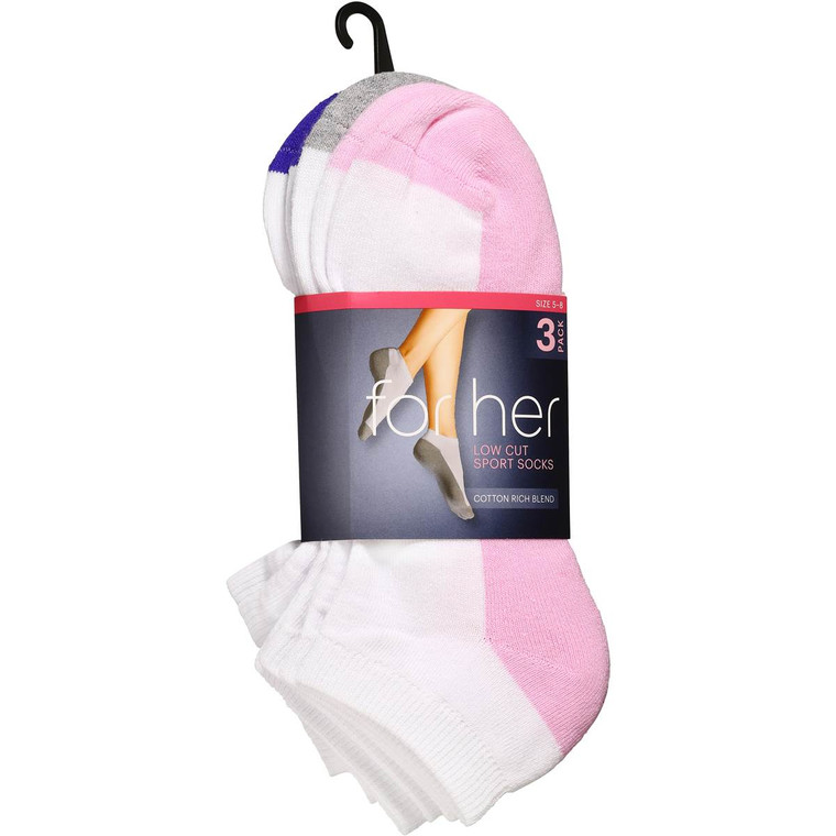 3 PACK OF For Her Womens Socks Anklet Sport Size 2-8 3 pack