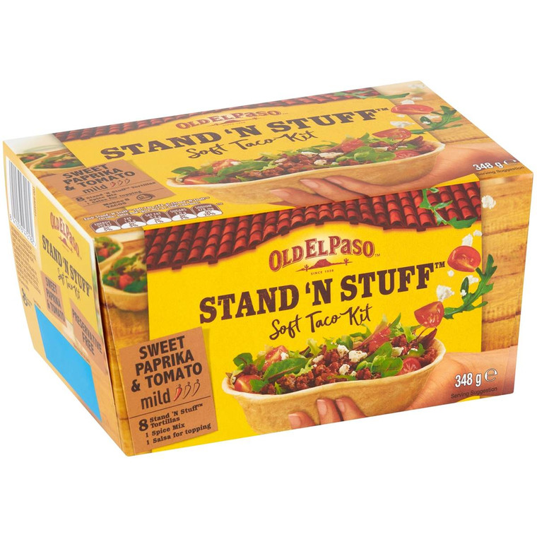 3 PACK OF Old El Paso Stand 'n Stuff Soft Taco Kit 348g