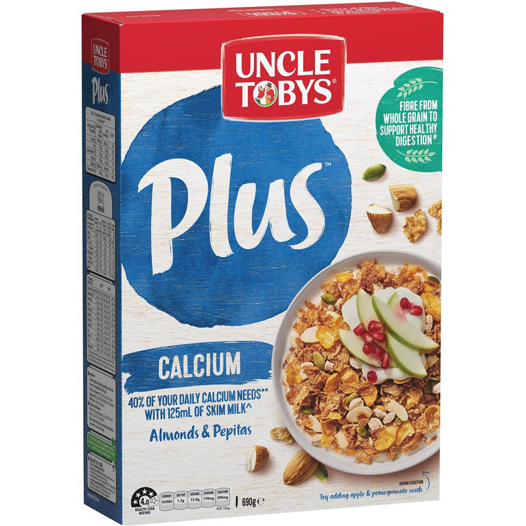 3 PACK OF Uncle Tobys Cereal Plus Calcium 690g