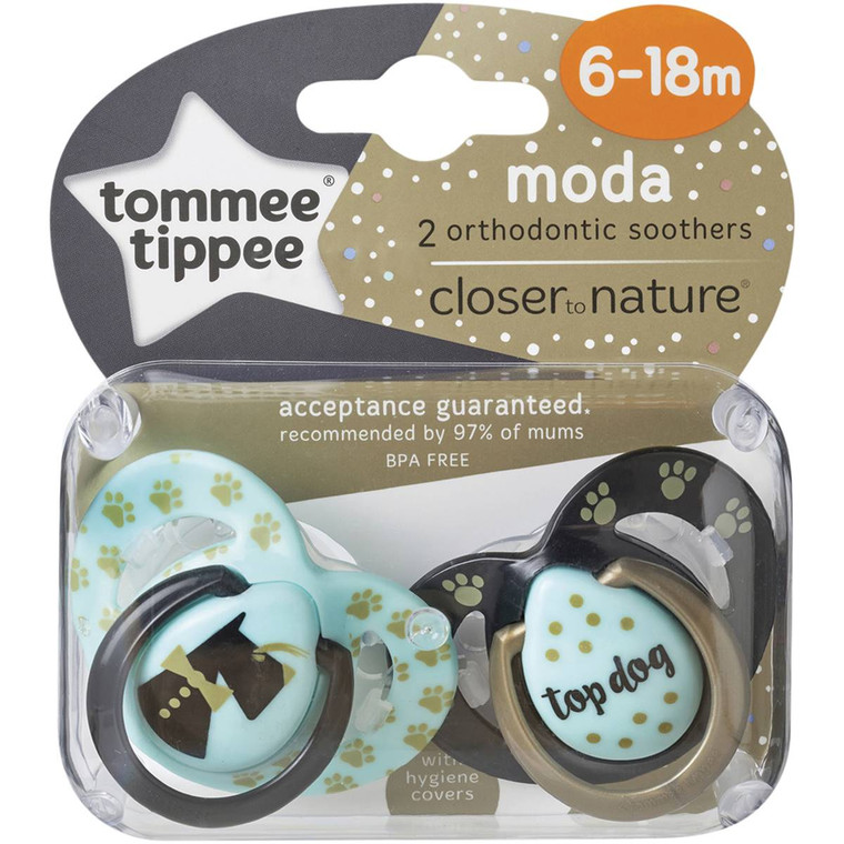 3 PACK OF Tommee Tippee Closer To Nature Moda Soothers 6 To 18 Months 2 pack