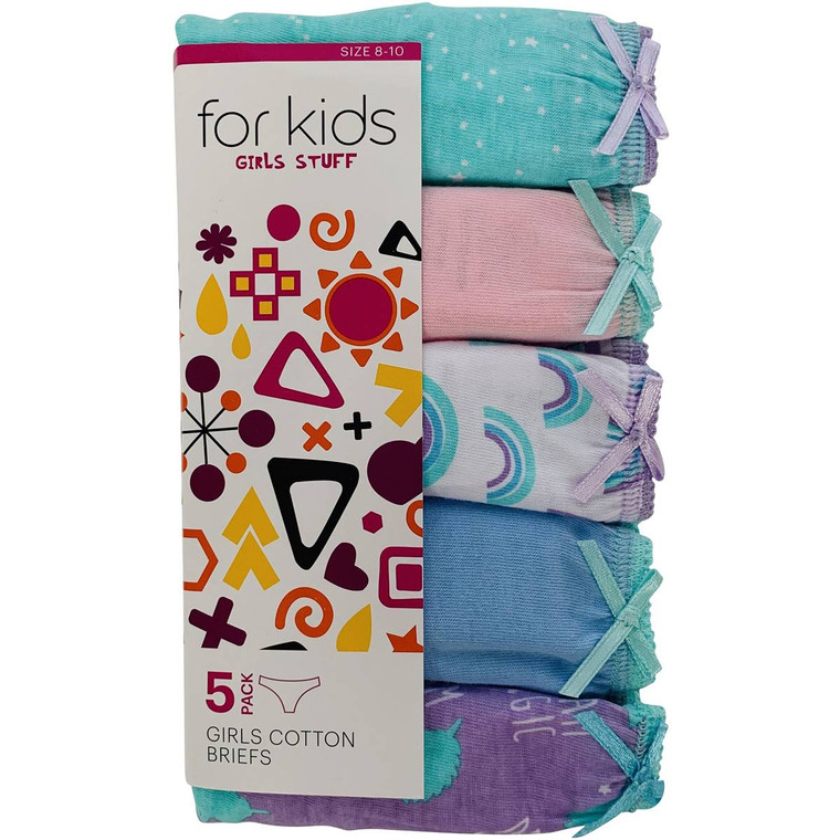3 PACK OF For Kids Girls Briefs Size 8-10 5 pack