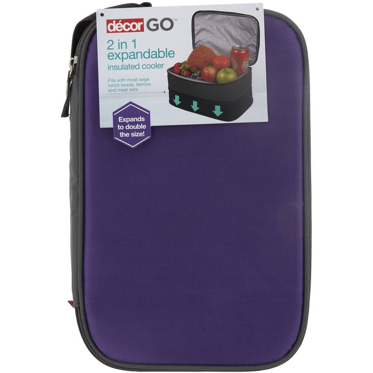 3 PACK OF Decor Go 2 In 1 Expandable Insulated Cooler Assorted