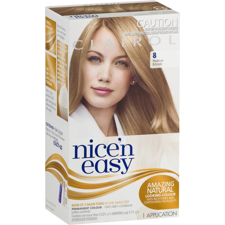 3 PACK OF Clairol Nice N Easy 8 Natural Medium Blonde