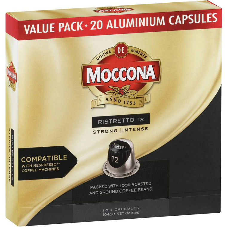 3 PACK OF Moccona Ristretto Strong Coffee Capsules 20 pack
