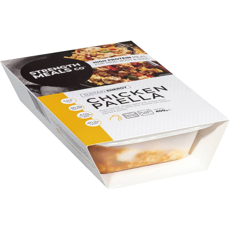 3 PACK OF Strength Meals Co Nourish Chicken Paella 400g