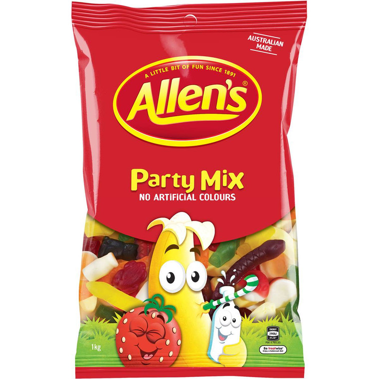 3 PACK OF Allen's Party Mix Bulk Lollies 1kg