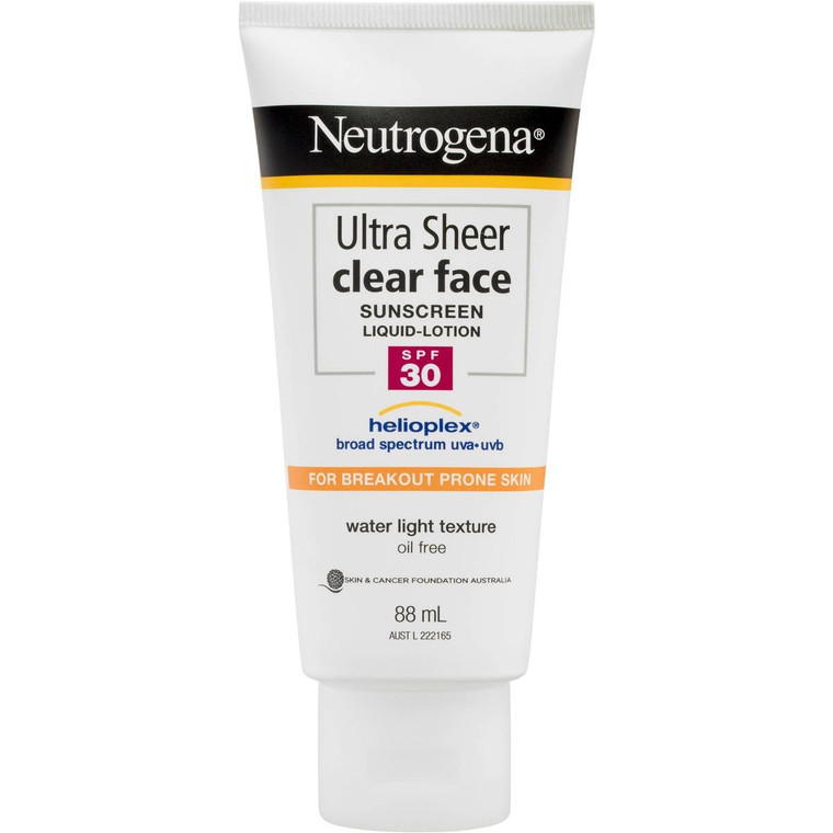 3 PACK OF Neutrogena Ultra Sheer Clear Face Sunscreen Liquid-lotion Spf 30 88ml
