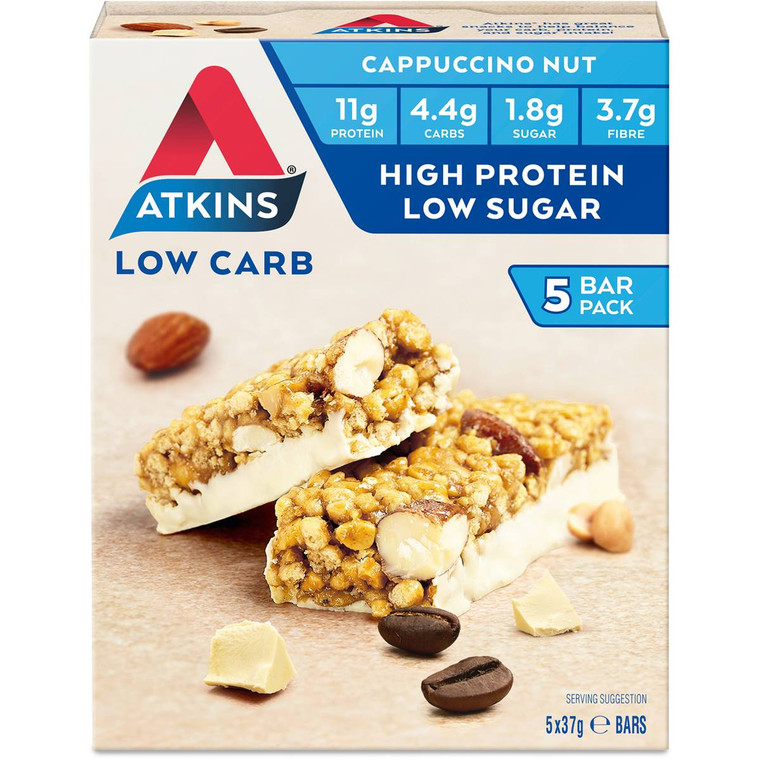 3 PACK OF Atkins Day Break Bar Cappuccino 5x37g