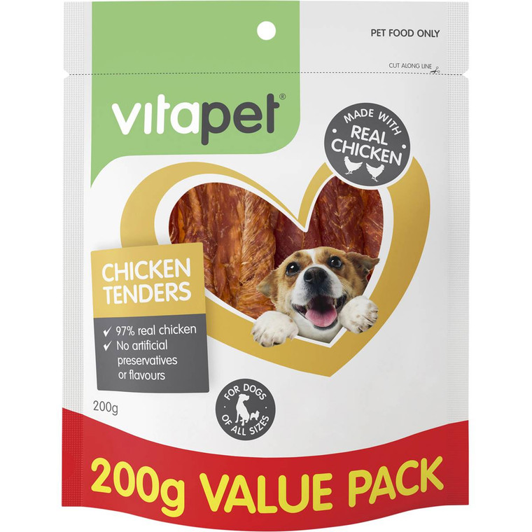 3 PACK OF Vitapet Jerhigh Treat Chicken Tenders 200g