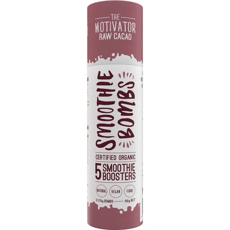 3 PACK OF Smoothie Bombs The Motivator Raw Cacao Organic 5 pack