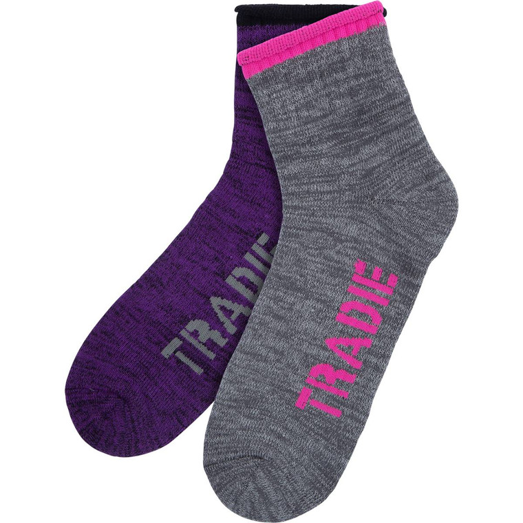3 PACK OF Tradie Lady Quarter Crew Socks Size 5-8 2 pack