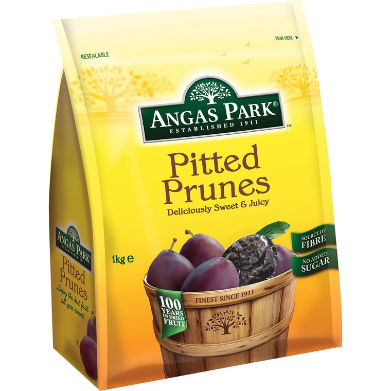 3 PACK OF Angas Park Prunes Pitted 1kg