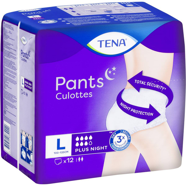 3 PACK OF Tena Night Pants Large 12 pack