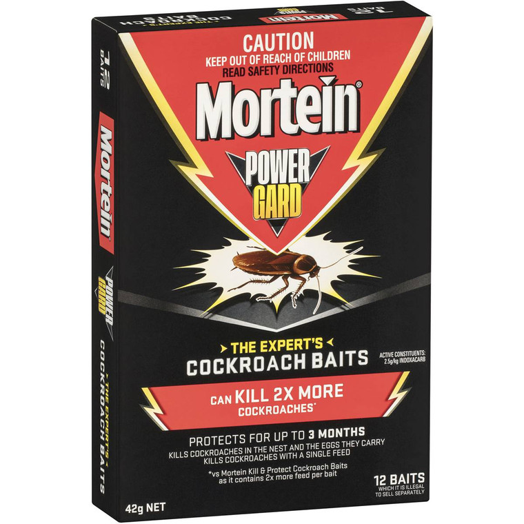 3 PACK OF Mortein Powergard Cockroach Baits 12 pack