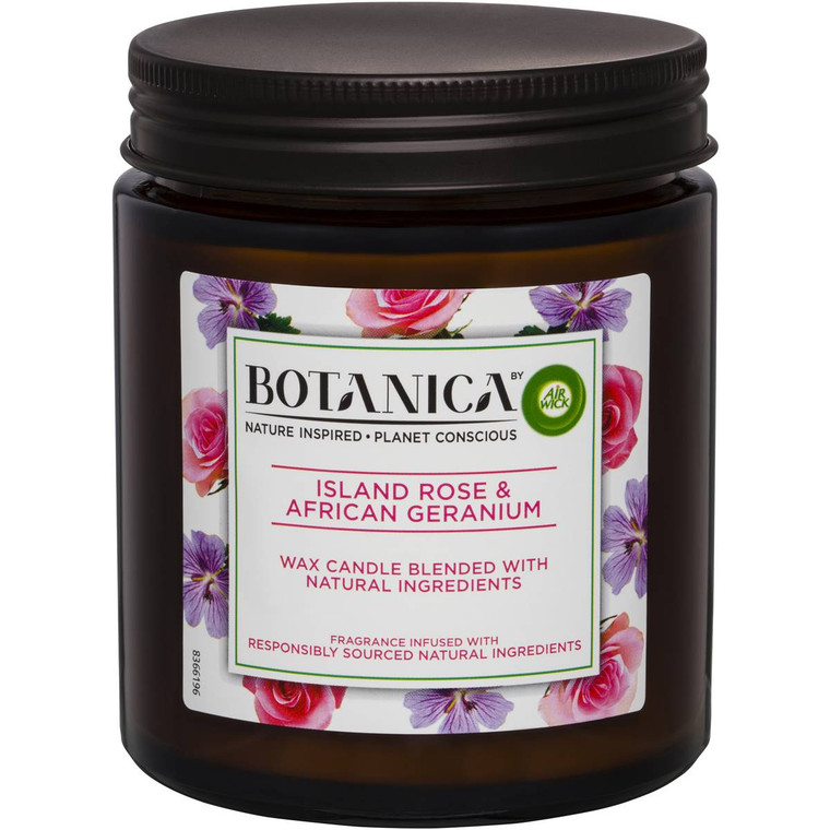 3 PACK OF Air Wick Botanica Island Rose & African Geranium Scented Candle