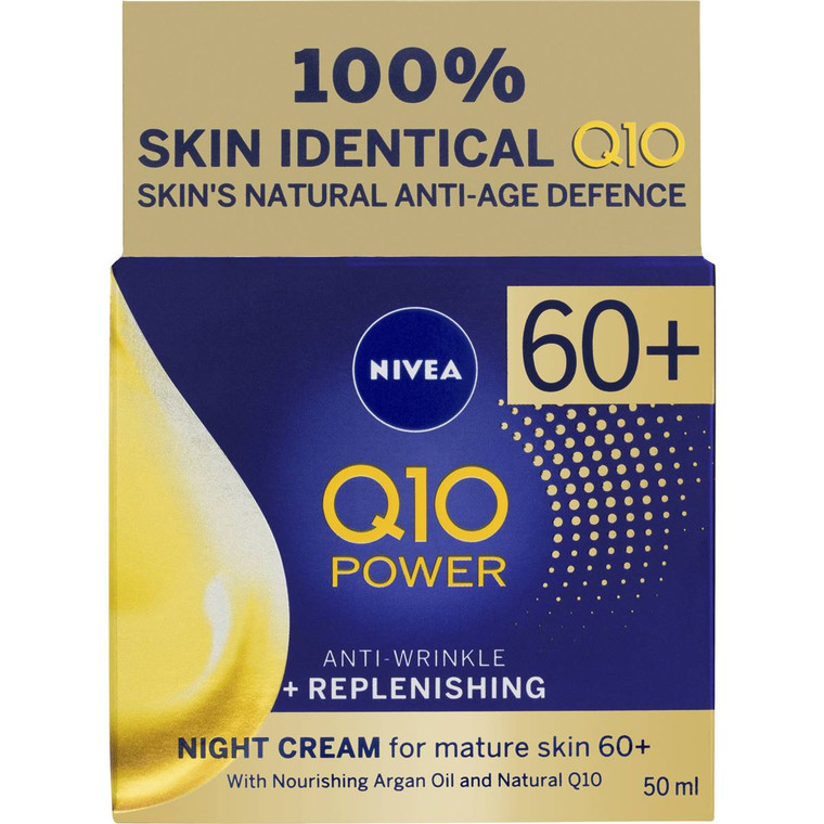 3 PACK OF Nivea Q10 Power Mature Night Cream Anti-wrinkle & Replenishing 50ml