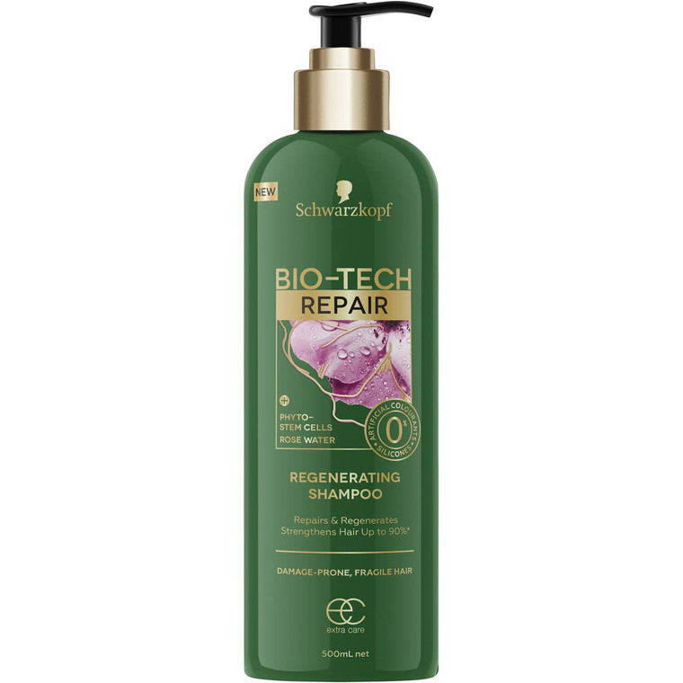 3 PACK OF Schwarzkopf Extra Care Bio Tech Repair Shampoo 500ml