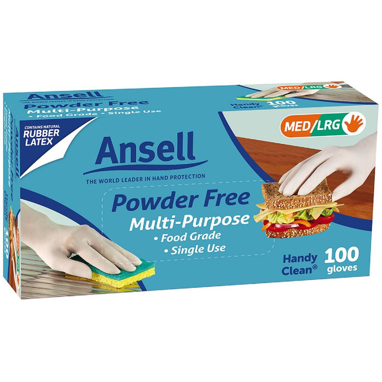 3 PACK OF Ansell Handy Clean Gloves Disposable Multi-purpose 100 pack