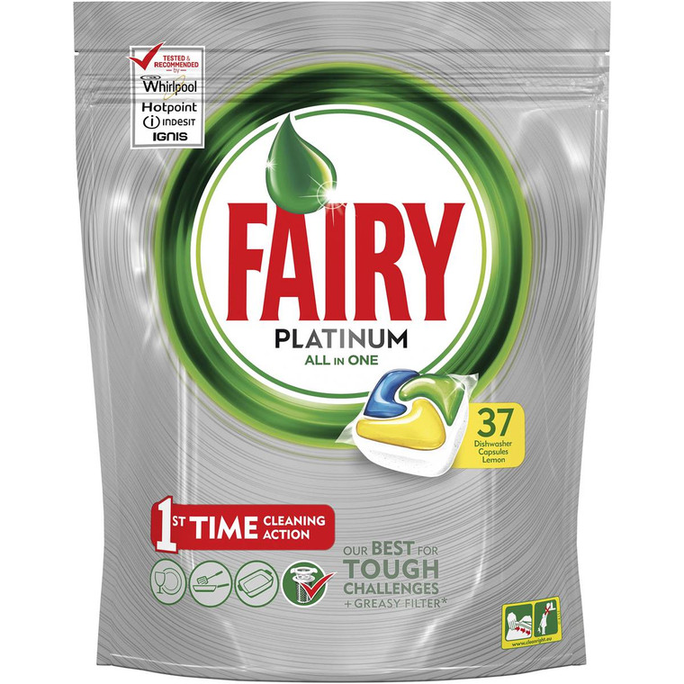 3 PACK OF Fairy Platinum Dishwasher Tablets All In One Lemon 37 capsules