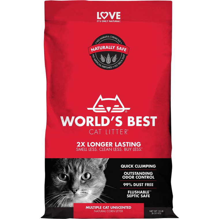 3 PACK OF World's Best Cat Litter Multiplie Cat Clumping Litter 3.63kg