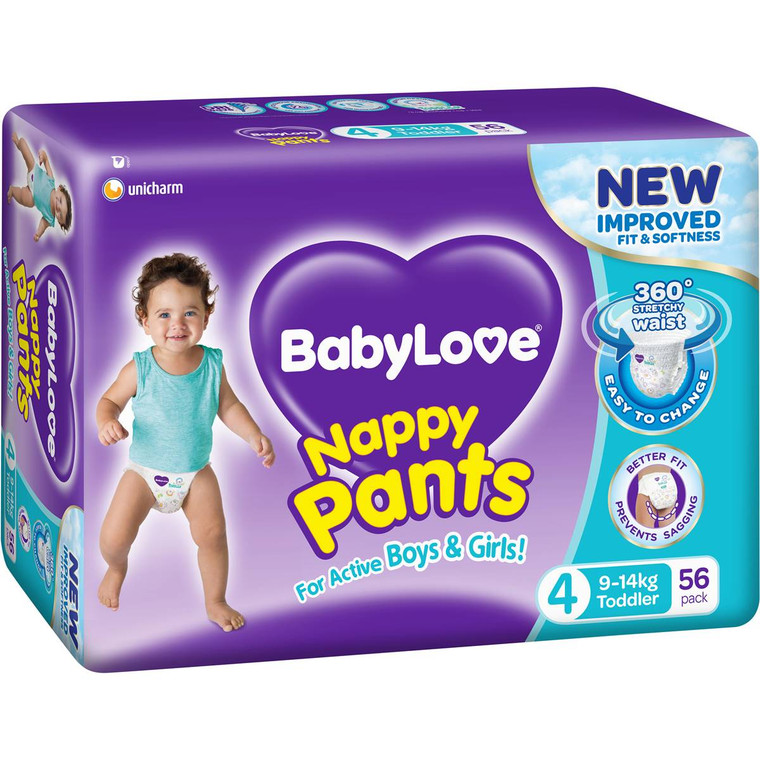 Babylove Nappy Pants Jumbo Toddler 9-14kg 56 pack