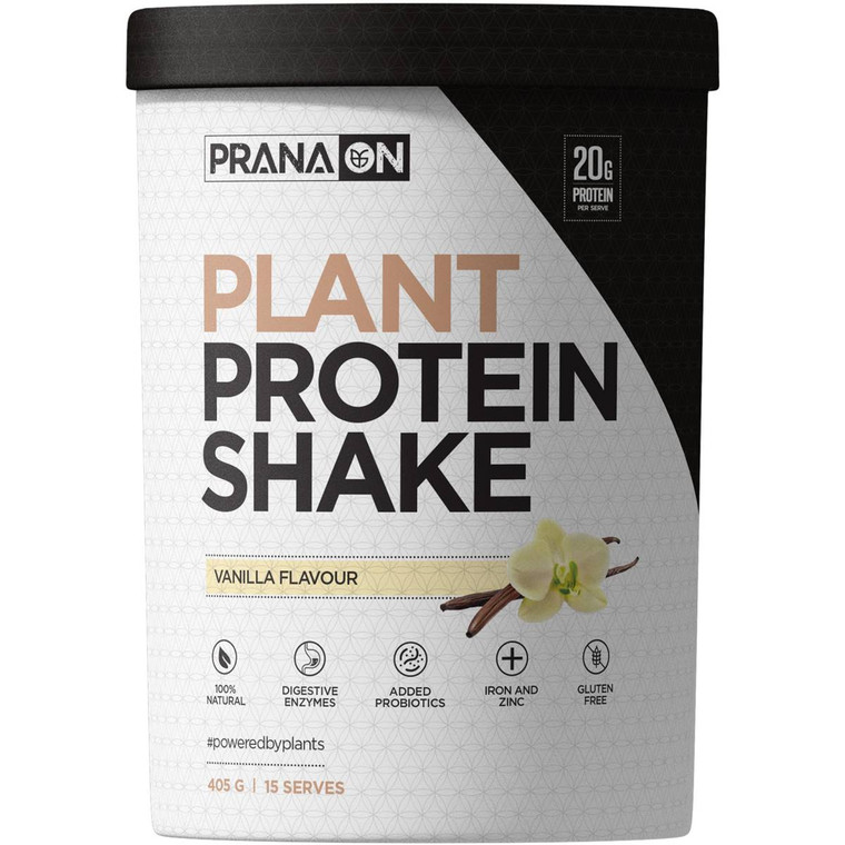 3 PACK OF Prana On Plant Protein Shake Vanilla Flavour 405g