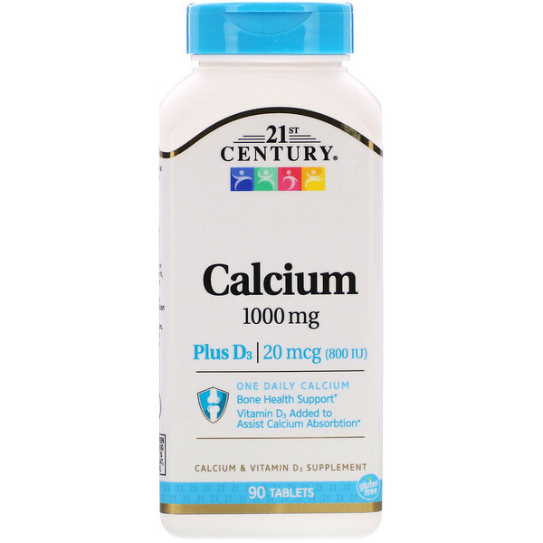 <img alt="21st Century, Calcium Plus D3, 1,000 mg / 800 IU, 90 Tablets" title="21st Century, Calcium Plus D3, 1,000 mg / 800 IU, 90 Tablets,740985270707"