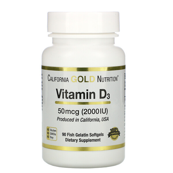 <img alt="California Gold Nutrition, Vitamin D3, 50 mcg (2000 IU), 90 Fish Gelatin Softgels" title="California Gold Nutrition, Vitamin D3, 50 mcg (2000 IU), 90 Fish Gelatin Softgels,898220011797"