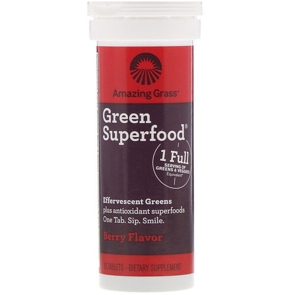 <img alt="Amazing Grass, Green Superfood, Effervescent Greens, Berry Flavor, 10 Tablets" title="Amazing Grass, Green Superfood, Effervescent Greens, Berry Flavor, 10 Tablets,829835005475"