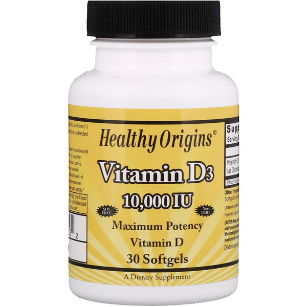 Healthy Origins, Vitamin D3, 10,000 IU, 30 Softgels