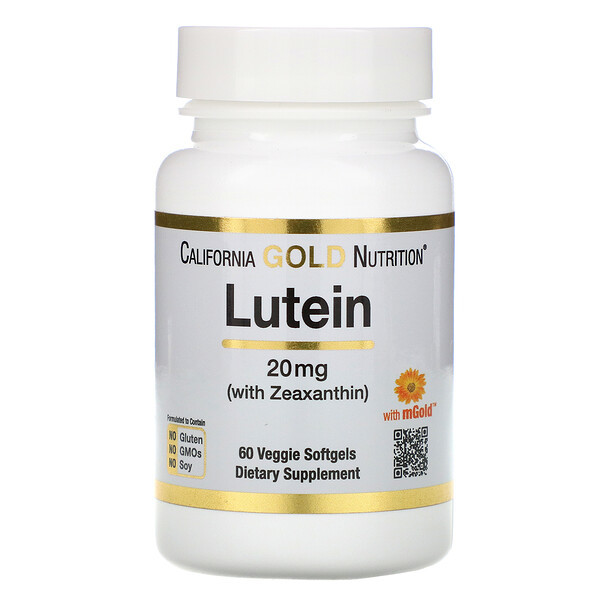 <img alt="California Gold Nutrition, Lutein with Zeaxanthin, 20 mg, 60 Veggie Softgels" title="California Gold Nutrition, Lutein with Zeaxanthin, 20 mg, 60 Veggie Softgels,898220014088"