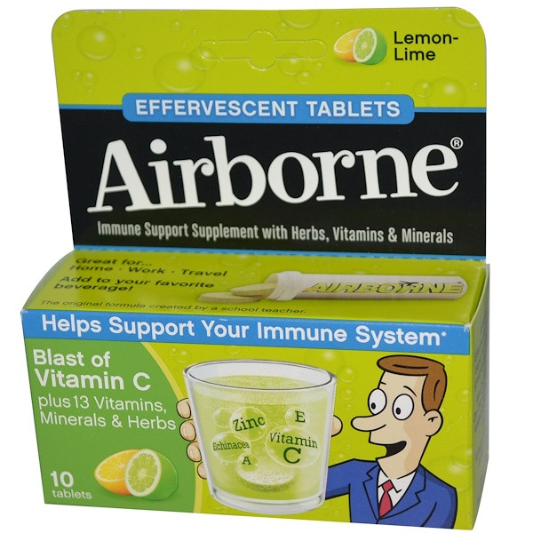 <img alt="AirBorne, Blast of Vitamin C, Lemon-Lime, 10 Effervescent Tablets" title="AirBorne, Blast of Vitamin C, Lemon-Lime, 10 Effervescent Tablets,647865100041"