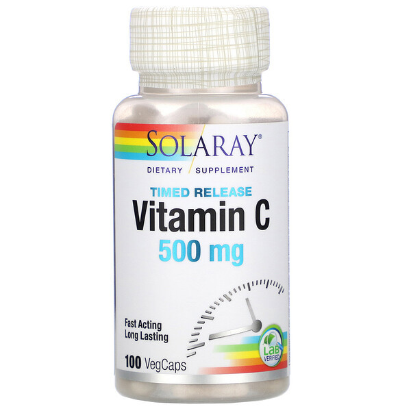<img alt="Solaray Vitamin C Timed Release - 500 mg - 100 Capsules" title="Solaray Vitamin C Timed Release - 500 mg - 100 Capsules,076280044003"
