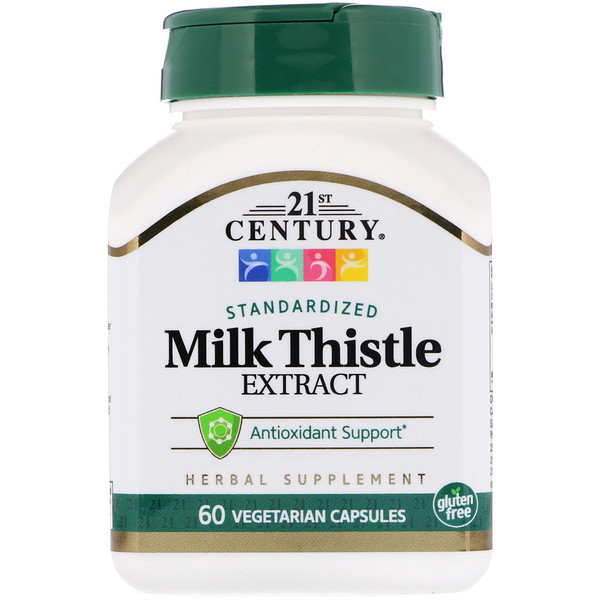 <img alt="21st Century, Milk Thistle Extract, Standardized, 60 Vegetarian Capsules" title="21st Century, Milk Thistle Extract, Standardized, 60 Vegetarian Capsules,740985213384"