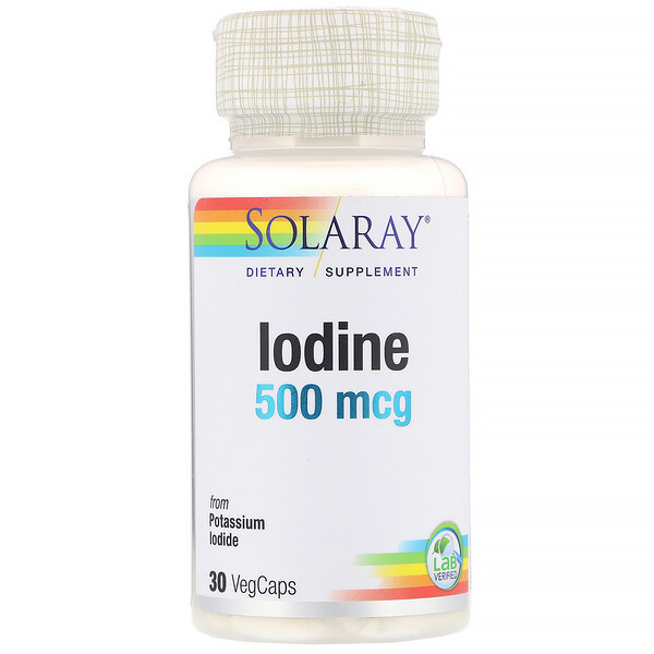 <img alt="Solaray, Iodine as Potassium Iodide, 500 mcg, 30 Vegetarian Capsules" title="Solaray, Iodine as Potassium Iodide, 500 mcg, 30 Vegetarian Capsules,076280142600"
