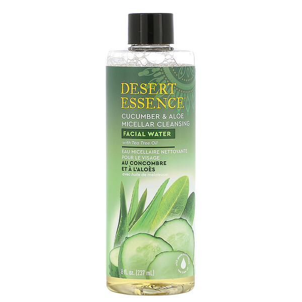 <img alt="Desert Essence, Micellar Cleansing Facial Water, Cucumber & Aloe, 8 oz (237 ml)" title="Desert Essence, Micellar Cleansing Facial Water, Cucumber & Aloe, 8 oz (237 ml),718334332819"