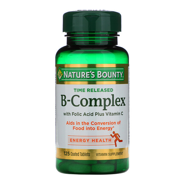 <img alt="Natures Bounty, B-Complex, Time Released, 125 Coated Tablets" title="Natures Bounty, B-Complex, Time Released, 125 Coated Tablets,074312005305"