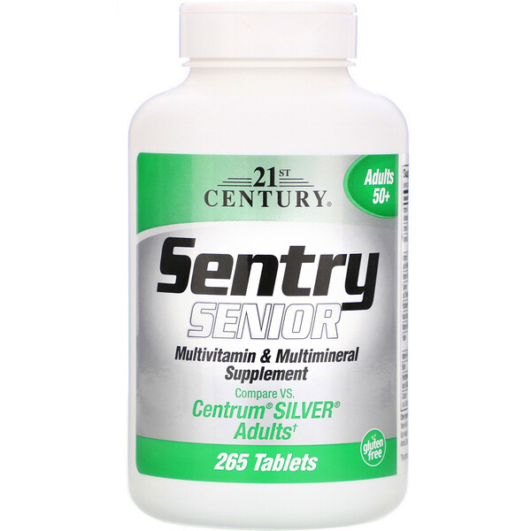 <img alt="21st Century, Sentry Senior, Multivitamin & Multimineral Supplement, Adults 50+, 265 Tablets" title="21st Century, Sentry Senior, Multivitamin & Multimineral Supplement, Adults 50+, 265 Tablets,740985227039"