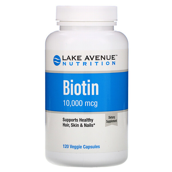 <img alt="Lake Avenue Nutrition, Biotin, 10,000 mcg, 120 Veggie Capsules" title="Lake Avenue Nutrition, Biotin, 10,000 mcg, 120 Veggie Capsules,898220017140"