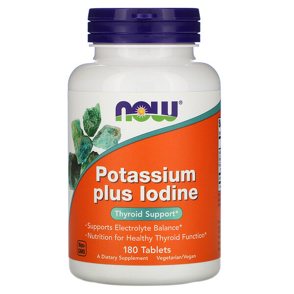 <img alt="Now Foods, Potassium Plus Iodine, 180 Tablets" title="Now Foods, Potassium Plus Iodine, 180 Tablets,733739014528"