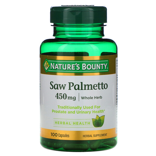 <img alt="Natures Bounty, Saw Palmetto, 450 mg, 100 Capsules" title="Natures Bounty, Saw Palmetto, 450 mg, 100 Capsules,074312441912"
