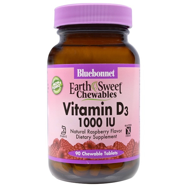<img alt="Bluebonnet Nutrition, Earth Sweet Chewables, Vitamin D3, 1000 IU, Natural Raspberry Flavor, 90 Chewable Tablets" title="Bluebonnet Nutrition, Earth Sweet Chewables, Vitamin D3, 1000 IU, Natural Raspberry Flavor, 90 Chewable Tablets,743715003620"