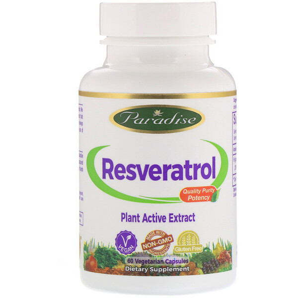<img alt="Paradise Herbs, Resveratrol, 60 Vegetarian Capsules" title="Paradise Herbs, Resveratrol, 60 Vegetarian Capsules,601944777098"