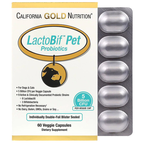 <img alt="California Gold Nutrition, LactoBif Pet Probiotics, 5 Billion CFU, 60 Veggie Capsules" title="California Gold Nutrition, LactoBif Pet Probiotics, 5 Billion CFU, 60 Veggie Capsules,898220010547"